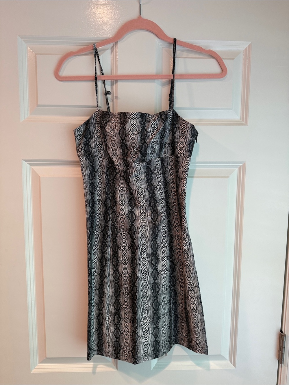 Urban Outfitters Leather Snake Print Slip Dress in Black and Gray